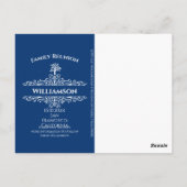 Family Reunion Tree Save The Date Blue Briefkaart (Achterkant)