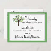 Family Reunion Tree Save the Date Briefkaart (Voorkant / Achterkant)