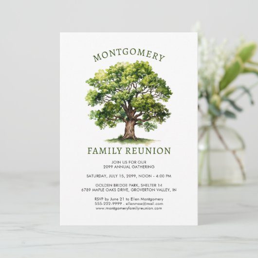 Family Reunion Tree Waterverf Kaart (Staand voorkant)