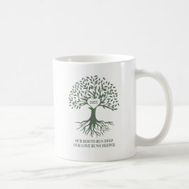 Family reunion tree white and green mug koffiemok