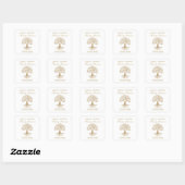 Family reunion tree white vierkante sticker (Vel)