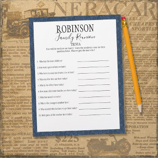 Family Reunion Trivia Vragen Game