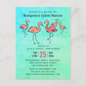 - Family Reunion Tropische Waterverf Flamingo Uitnodiging Briefkaart (Voorkant)