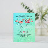 - Family Reunion Tropische Waterverf Flamingo Uitnodiging Briefkaart (Staand voorkant)