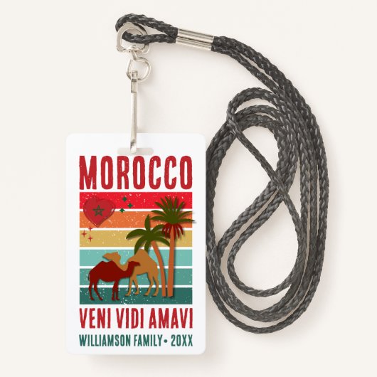 Family Reunion Vacation Morocco Trip Group  Badge (Voorkant met draagriem)