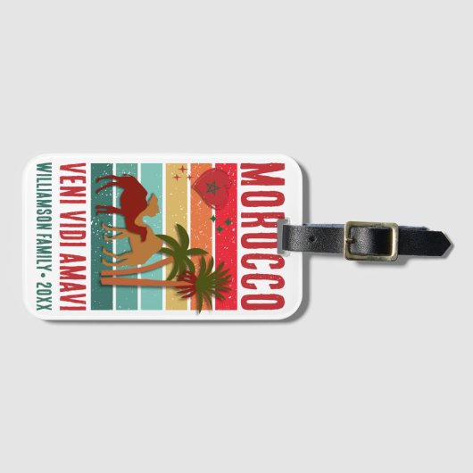 Family Reunion Vacation Morocco Trip Group  Bagagelabel (Voorkant (horizontaal))