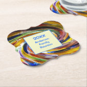 Family Reunion Vivid Tie Dye Abstracte Event Kartonnen Onderzetters (Gekanteld)