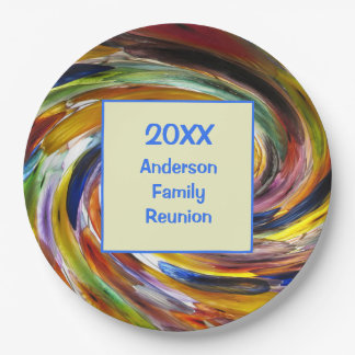 Family Reunion Vivid Tie Dye Abstracte Event Papieren Bordje