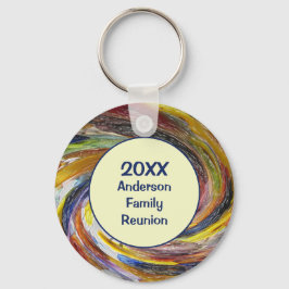 Family Reunion Vivid Tie Dye Abstracte Event Sleutelhanger