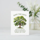 Family Reunion Waterverf Tree Save the Date Aankondigingskaart (Staand voorkant)