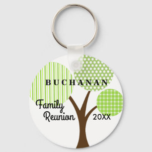 Family Reunion Whimsical Tree Dated Souvenir Gift Sleutelhanger