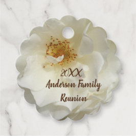Family Reunion White Rose Foto Floral Gathering Bedankjes Labels