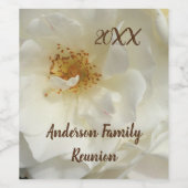 Family Reunion White Rose Foto Floral Gathering Wijn Etiket (Enkel label)