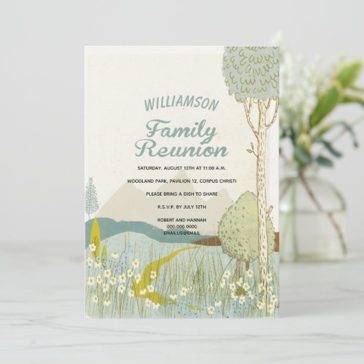Family Reunion Woodland Picnic Kaart (Staand voorkant)