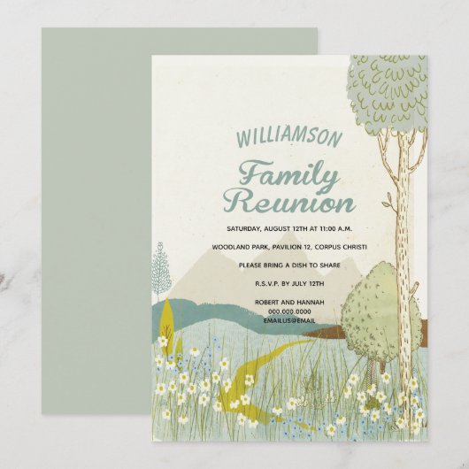 Family Reunion Woodland Picnic Kaart (Voorkant / Achterkant)