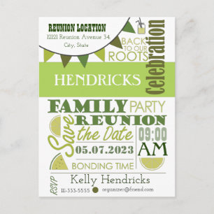 Family Reunion Word Art Design I Briefkaart