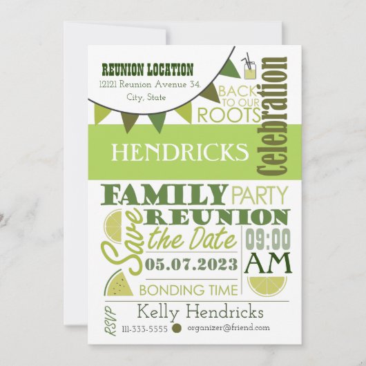 Family Reunion Word Art design Kaart (Voorkant)