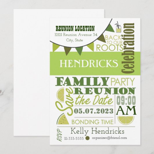 Family Reunion Word Art design Kaart (Voorkant / Achterkant)