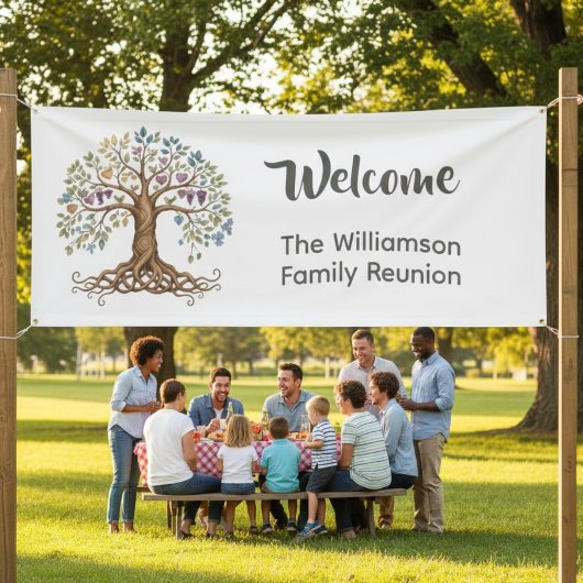 Family Reunion Yard Sign Spandoek