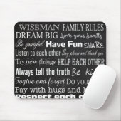 Family Rules Last Name Personalized Cust Mouse Pad Muismat (Met muis)