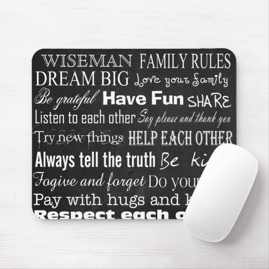 Family Rules Last Name Personalized Cust Mouse Pad Muismat (Met muis)