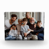 Family Script Collage Chic Photo Block Fotoblokken (Voorkant)