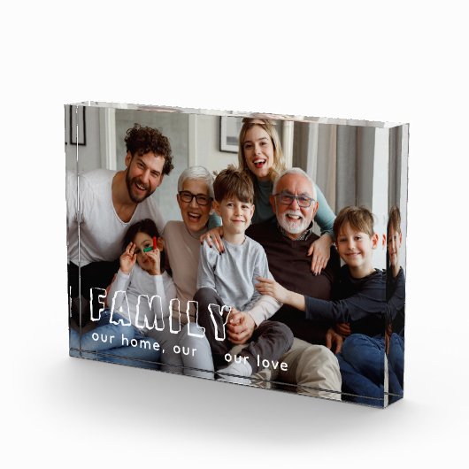 Family Script Collage Chic Photo Block Fotoblokken (Rechts)