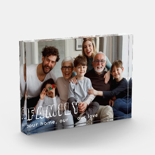 Family Script Collage Chic Photo Block Fotoblokken (Links)