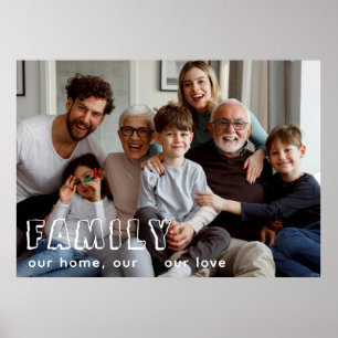 Family Script Collage Chic Poster