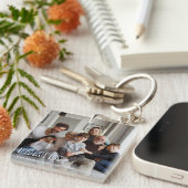 Family Script Collage Chic Sleutelhanger (Voorkant Rechts)