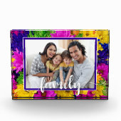 FAMILY Script Colorful Flowers Fotoblokken (Voorkant)