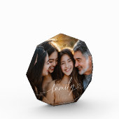 Family Script Heart Octagon Photo Block Fotoblokken (Links)