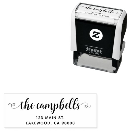 Family Script Heart Return Adres Zelfinktende Stempel (In situ)