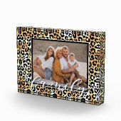FAMILY Script Overlay Leopard Animal Pattern Fotoblokken (Rechts)