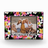 FAMILY Script Overlay Tropical Floral Fotoblokken (Voorkant)