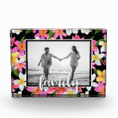 FAMILY Script Overlay Tropical Floral Fotoblokken (Voorkant)