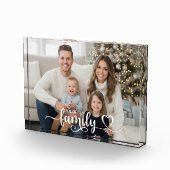 Family Script Photo Heart Name Custom Display Fotoblokken (Rechts)
