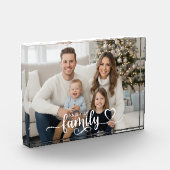 Family Script Photo Heart Name Custom Display Fotoblokken (Links)