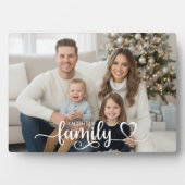 Family Script Photo Heart Name Custom Display Fotoplaat (voorkant)