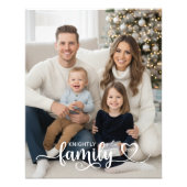 Family Script Photo Heart Name Custom Foto Afdruk (Voorkant)