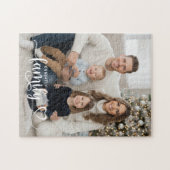 Family Script Photo Heart Name Custom Legpuzzel (Horizontaal)