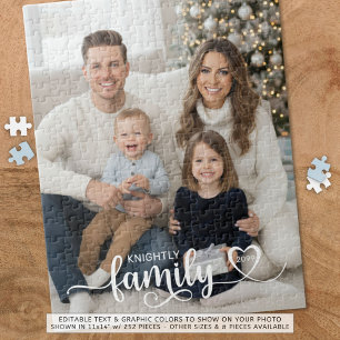 Family Script Photo Heart Name Custom Legpuzzel