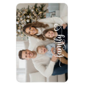 Family Script Photo Heart Name Custom Magneet (Verticaal)