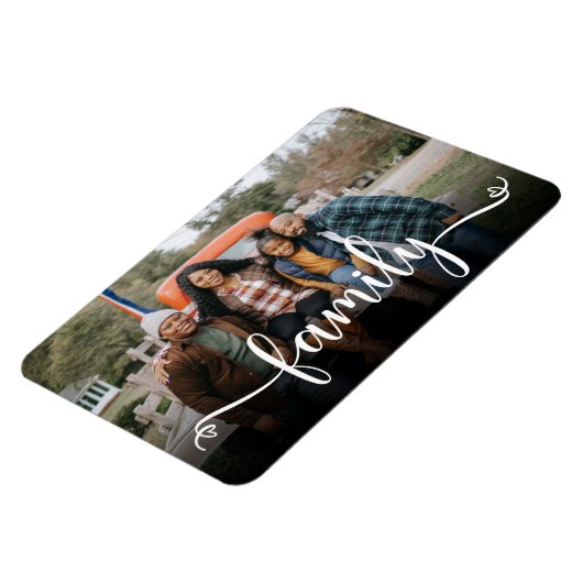 Family Script Photo Magnet Magneet (Linkerzijde)