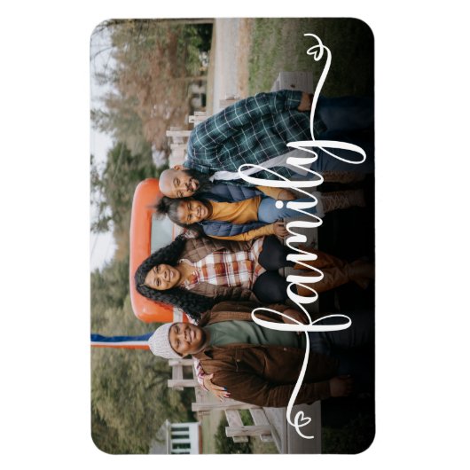 Family Script Photo Magnet Magneet (Verticaal)