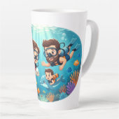 Family Scuba Diving Adventure Latte Mok (Rechterhoek)