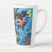 Family Scuba Diving Fun Latte Mok (Rechts)