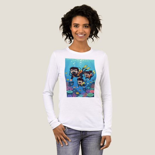 Family Scuba Diving Fun Tri-Blend Shirt (Voorkant)