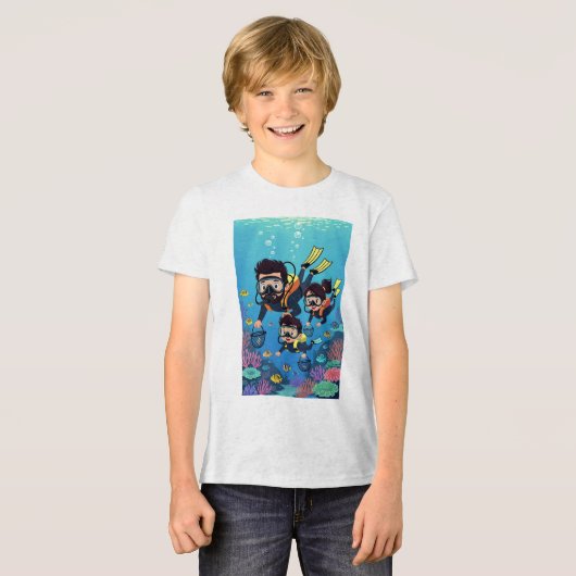 Family Scuba Diving Fun Tri-Blend Shirt (Voorkant volledig)