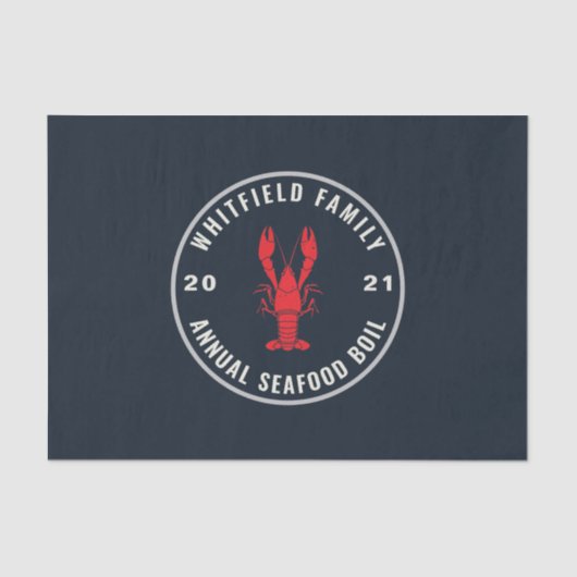 Family Seafood Boil Party 4 juli Custom Tissuepapier (Voorkant)